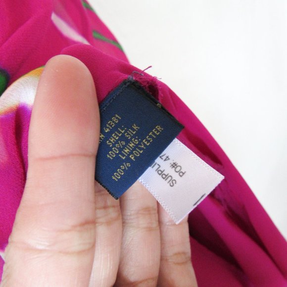 POLO RALPH LAUREN Pink Silk Summer Halter Dress Gorgeous Dyed Maxi Barbie SZ-10 - Picture 9 of 14